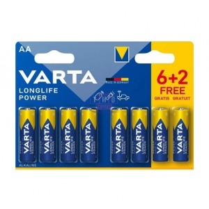 Lot de 8 piles Alcalines AA/LR6 VARTA