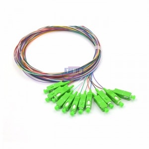 Lot de 12 Pigtails fibre optique monomode colorés G657A2 SC/APC