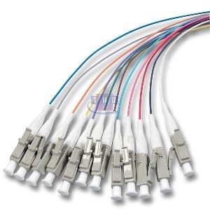 Lot de 12 Pigtails fibre optique colorés multimode OM3 LC/PC